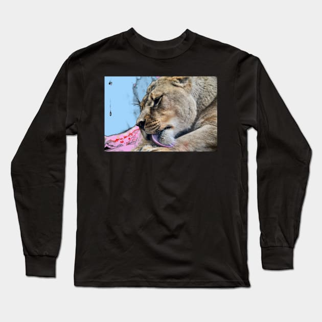 Lion / Swiss Artwork Photography Long Sleeve T-Shirt by RaphaelWolf